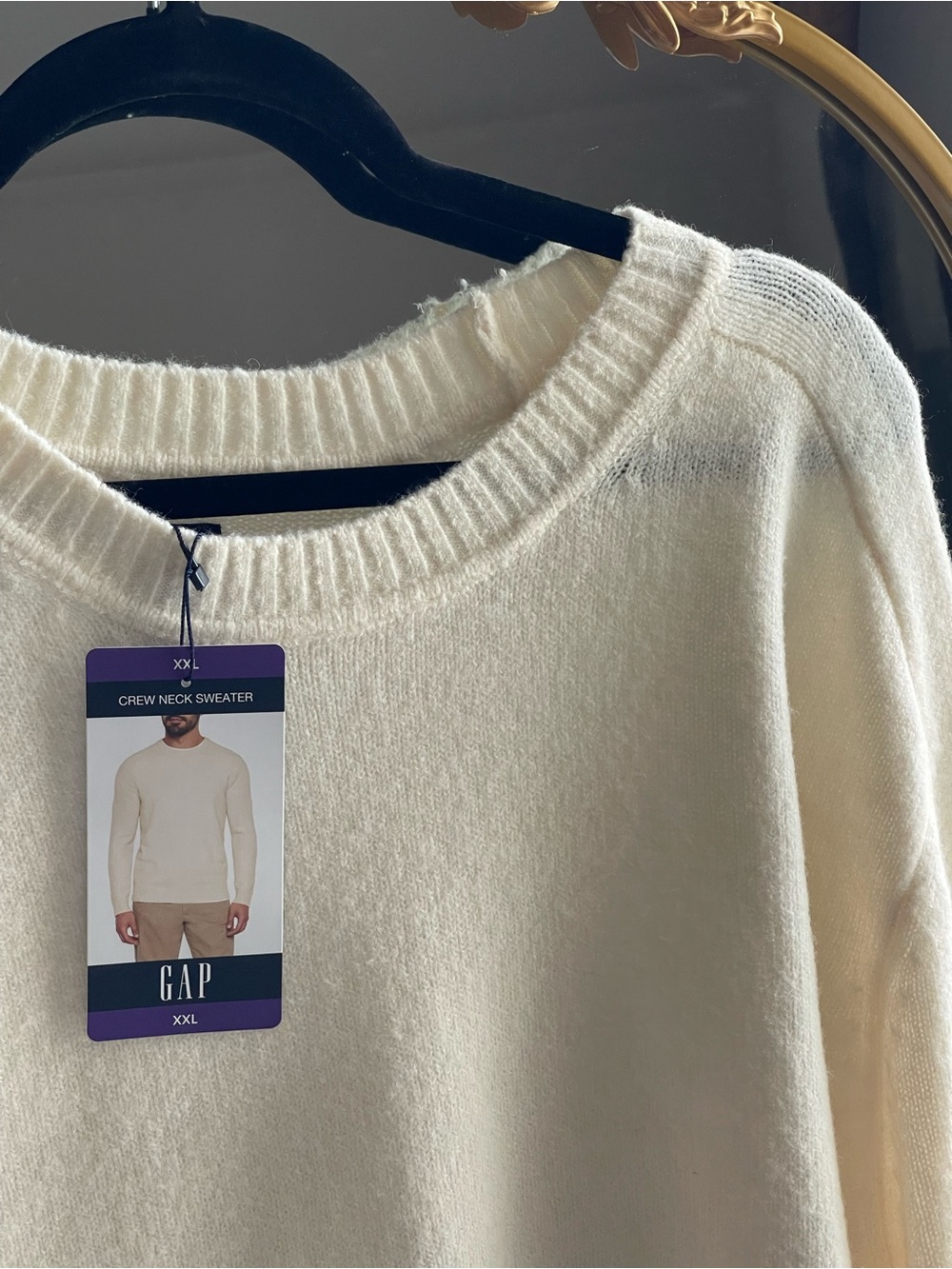Gap NWT Men's XXL Cream Crewneck Sweater - Picture 5 of 8